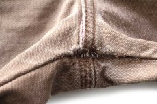 画像7: Dickiesディッキーズ チェック ネルライナー ダック地 ペインターパンツ 焦げ茶 フェード W38 L32 (7)