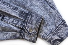 画像7: 80s OSLO デザイン ケミカルウォッシュ ブラック デニムジャケット L★アシッド (7)