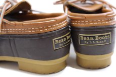 画像4: USA製 L.L.Bean ビーンブーツ ラバーモカシン タン×ブラウン 6M★ガムシューズ レインシューズ (4)