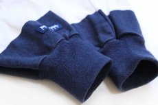 画像8: カナダ製 BARBARIANバーバリアン NOTRE DAME ACADEMY Coach 刺繍 太ボーダー コットン ラガーシャツ 紺×白 S (8)