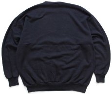 画像2: 90s USA製 YOUNGSTOWN PENGUINS マスコット ひび割れプリント スウェット 黒 XL (2)