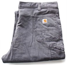 画像1: carharttカーハート ストレッチ ライトダック地 ワークパンツ グレー W42 L30★B (1)