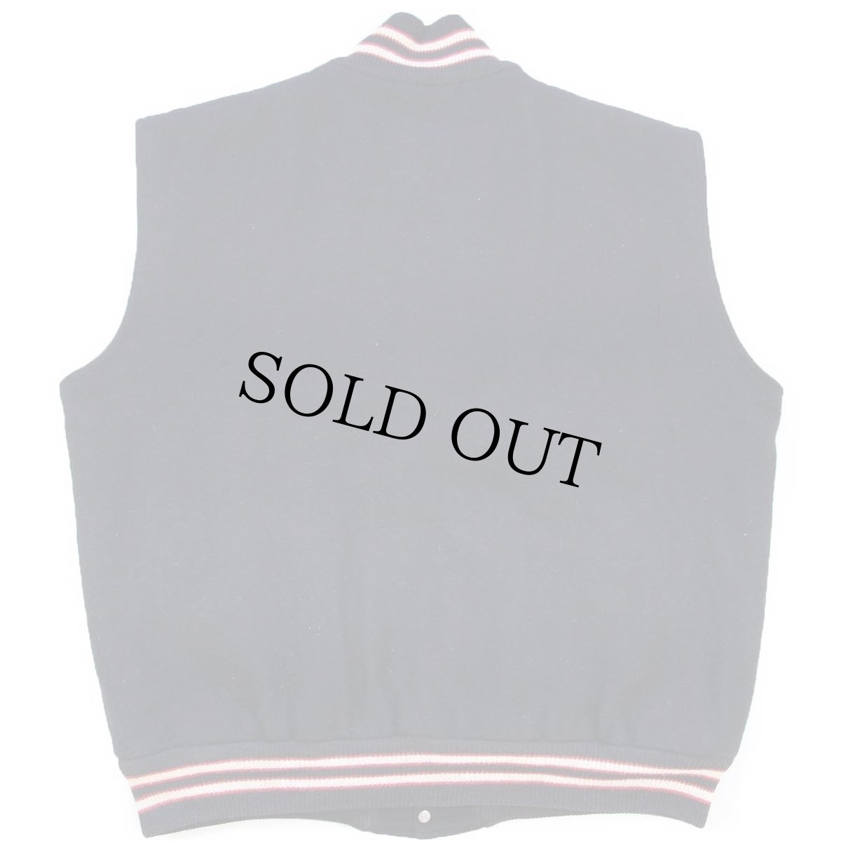 画像2: 90s USA製 NEFF 刺繍&パッチ付き キルティングライナー メルトン ウール スタジャン ベスト 黒 L (2)