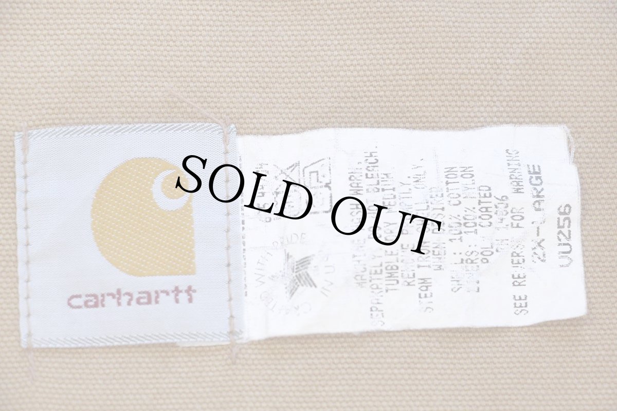 画像4: 90s USA製 carharttカーハート ダック地×コーデュロイ ハンティングベスト 茶 2XL★特大 (4)