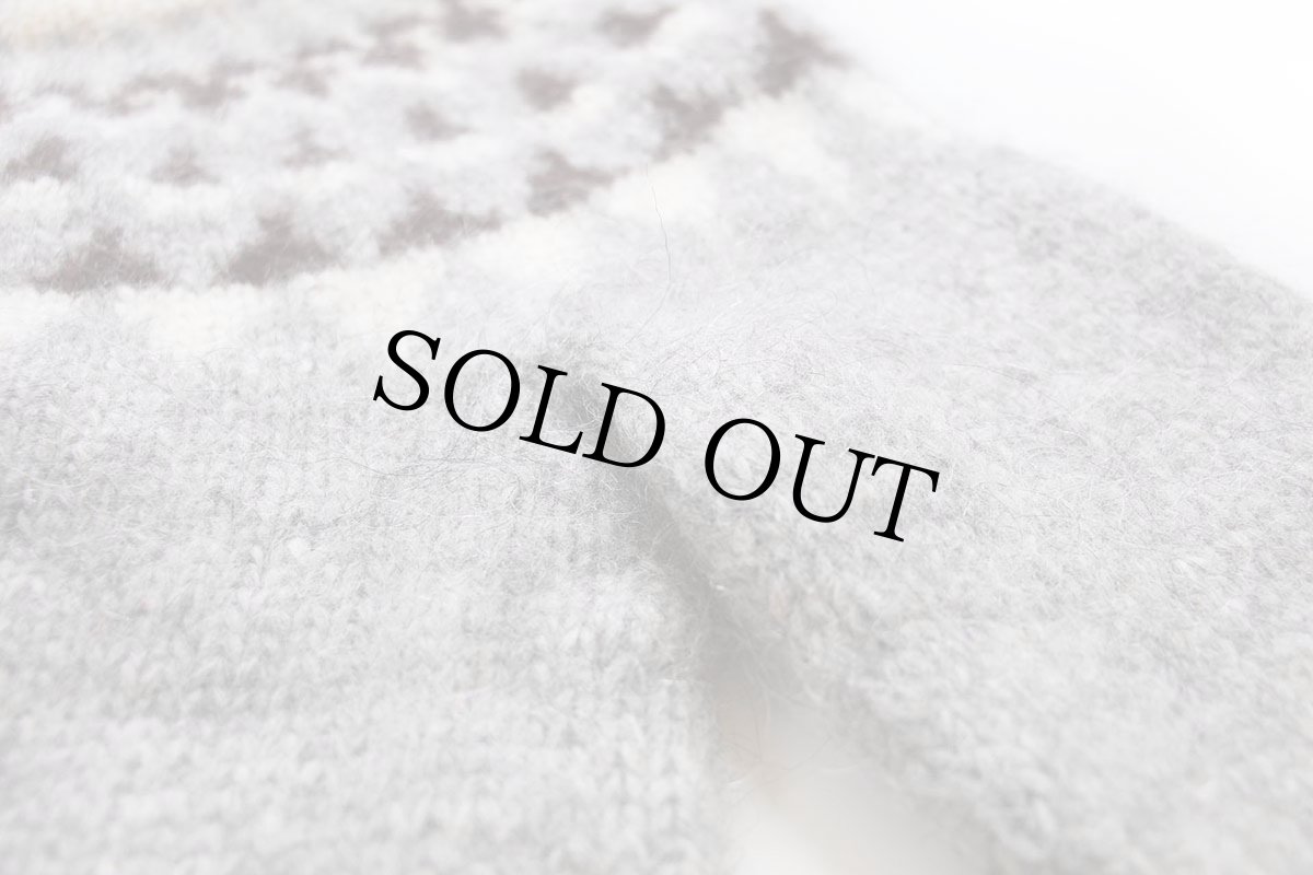 画像6: アイスランド製 Samband of Iceland 丸ヨーク ノルディック柄 ウール ハンドニット セーター L (6)