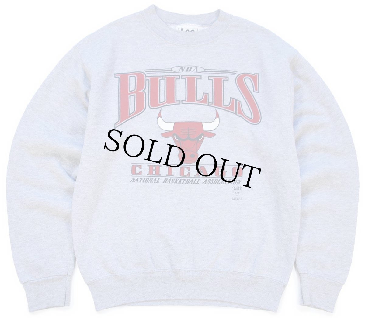 画像1: 90s USA製 Leeリー NBA CHICAGO BULLS シカゴ ブルズ スウェット 杢グレー ボーイズL (1)
