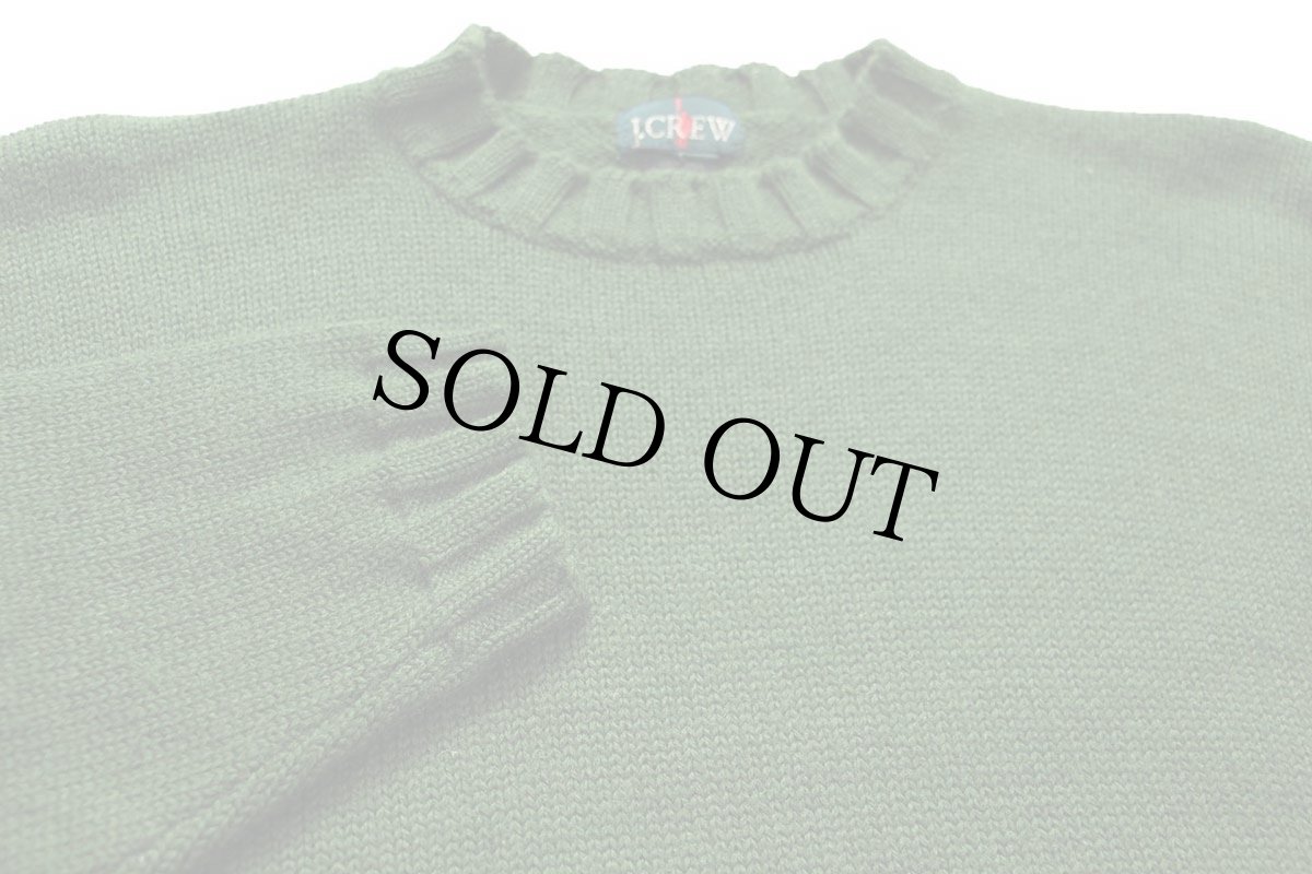 画像3: 90s J.CREW 無地 ウールニット セーター 緑 L (3)