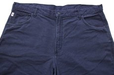 画像4: メキシコ製 carharttカーハート FR NFPA2112 ダック地 ワークパンツ 紺 フェード W42 L30 (4)