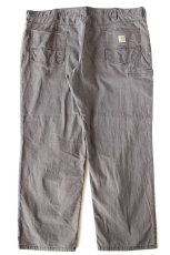 画像3: carharttカーハート ストレッチ ライトダック地 ワークパンツ グレーブラウン W44 L30★B 特大 (3)