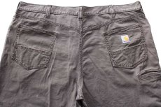 画像5: carharttカーハート ストレッチ ライトダック地 ワークパンツ グレーブラウン W44 L30★B 特大 (5)
