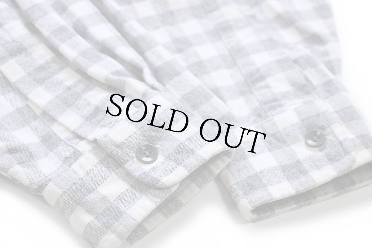 画像6: 80s USA製 L.L.Bean CHAMOIS CLOTH SHIRT ギンガムチェック コットン シャモアクロスシャツ グレー×白 17.5 (6)