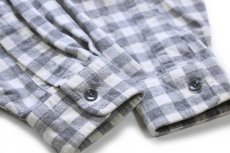 画像6: 80s USA製 L.L.Bean CHAMOIS CLOTH SHIRT ギンガムチェック コットン シャモアクロスシャツ グレー×白 17.5 (6)