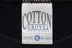 画像5: 90s USA製 YOUNGSTOWN PENGUINS マスコット ひび割れプリント スウェット 黒 XL (5)