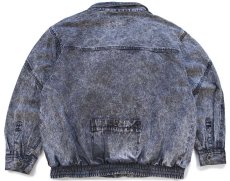 画像2: 80s OSLO デザイン ケミカルウォッシュ ブラック デニムジャケット L★アシッド (2)