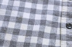 画像7: 80s USA製 L.L.Bean CHAMOIS CLOTH SHIRT ギンガムチェック コットン シャモアクロスシャツ グレー×白 17.5 (7)