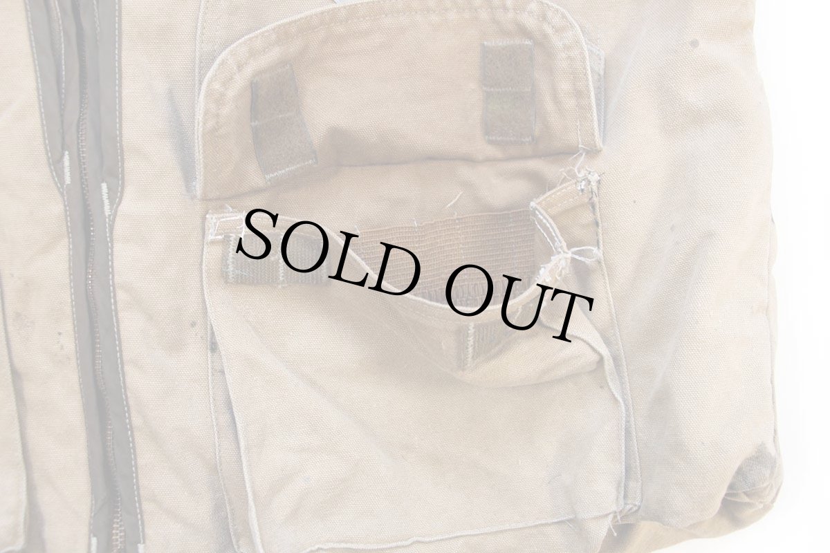 画像7: 90s USA製 carharttカーハート ダック地×コーデュロイ ハンティングベスト 茶 2XL★特大 (7)