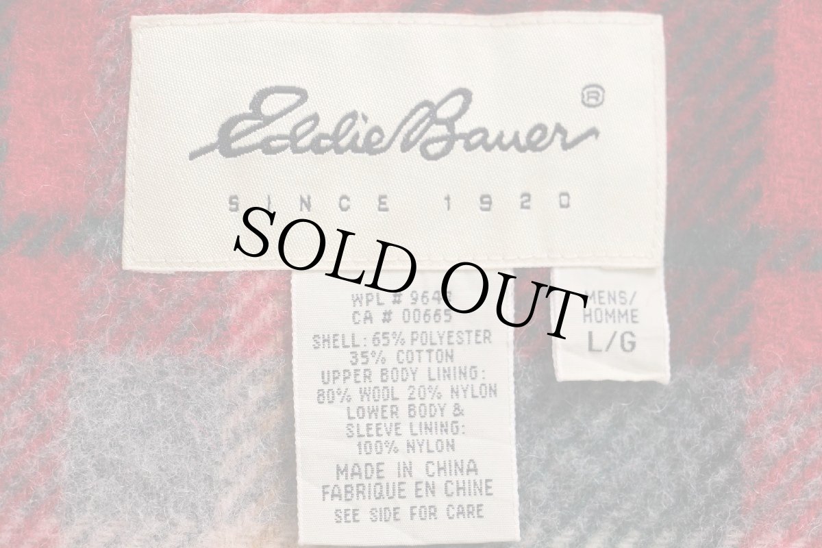 画像5: 90s EddieBauerエディーバウアー タータンチェック ウールライナー マウンテンジャケット 黒 L (5)