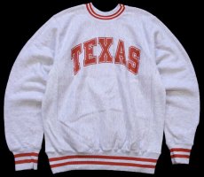 画像1: 90s USA製 NORTHWEST KNITTING MILLS TEXAS リブライン リバースウィーブ スウェット 杢グレー×レンガ (1)