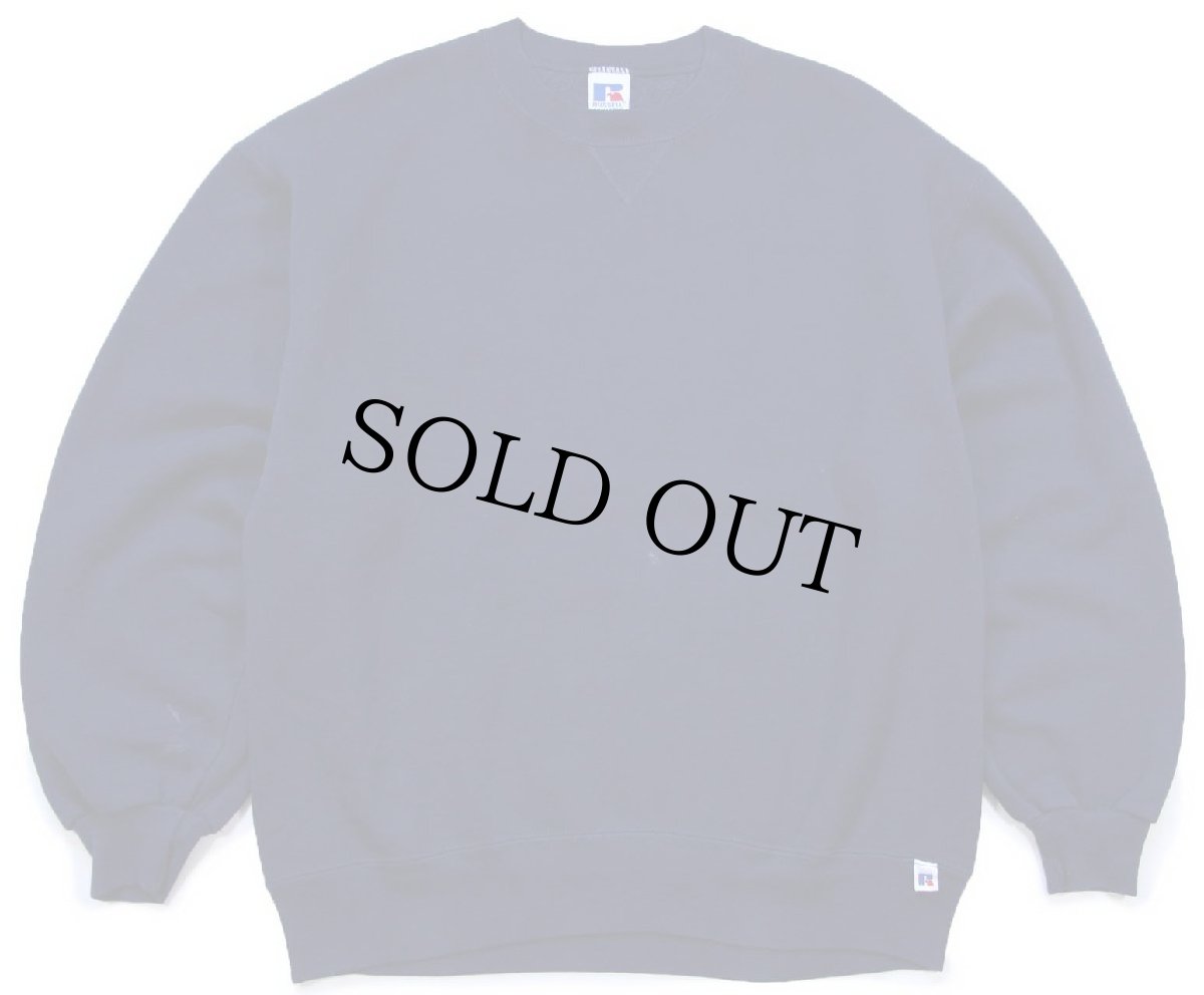 画像1: 90s USA製 RUSSELLラッセル 無地 前V スウェット 紺 L★ブランク (1)