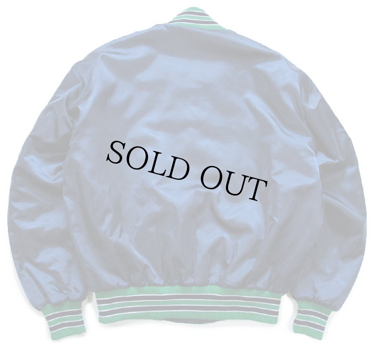 画像2: 80s USA製 DeLONG デロング KENNEDY パッチ付き キルティングライナー ナイロンスタジャン 紺 L (2)