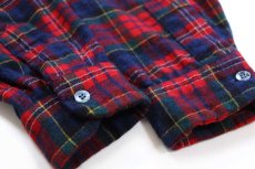 画像7: 70s USA製 PENDLETONペンドルトン タータンチェック オープンカラー ウールシャツ L (7)