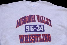 画像3: 90s USA製 RUSSELLラッセル MISSOURI VALLEY 96-34 WRESTLING 三段中抜き 前V スウェット 杢ライトグレー XL (3)