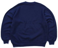画像2: 90s USA製 RUSSELLラッセル 無地 前V スウェット 紺 L★ブランク (2)