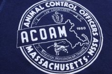 画像4: 80s USA製 Hanes ACOAM ANIMAL CONTROL OFFICERS ASSN MASSACHUSETTS スウェットパーカー 紺 M★フーディー (4)