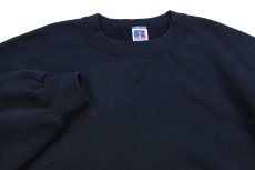 画像3: 90s USA製 RUSSELLラッセル 無地 前V スウェット 黒 XL★ブランク (3)