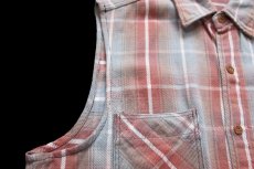 画像4: 80s JCPenney BIGMACビッグマック オンブレチェック ノースリーブ フランネルシャツ カスタム (4)