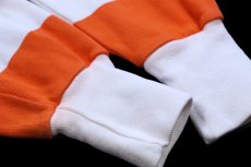 画像6: 80s USA製 Collegiate Pacific Oklahoma State 太ボーダー ヘビー コットン ラガーシャツ オレンジ×白 L (6)