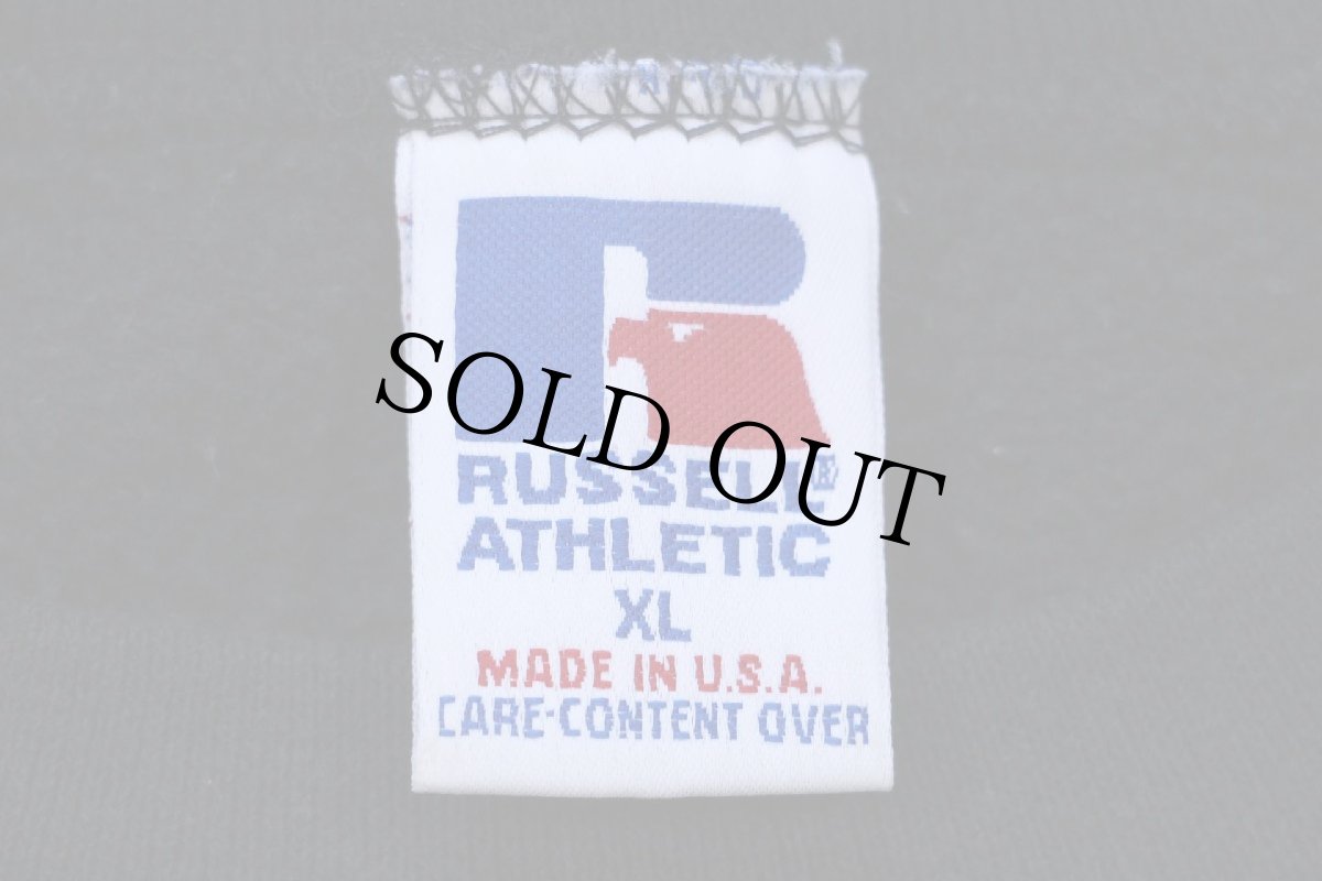 画像4: 90s USA製 RUSSELLラッセル 無地 前V スウェット 黒 XL★ブランク (4)