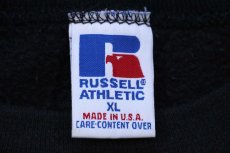 画像4: 90s USA製 RUSSELLラッセル 無地 前V スウェット 黒 XL★ブランク (4)