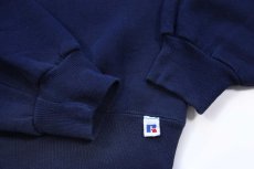 画像5: 90s USA製 RUSSELLラッセル 無地 前V スウェット 紺 L★ブランク (5)