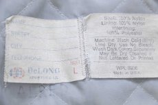画像4: 80s USA製 DeLONG デロング KENNEDY パッチ付き キルティングライナー ナイロンスタジャン 紺 L (4)