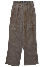 画像2: 90s ポロ ラルフローレン ツータック コットン 太畝 コーデュロイパンツ ブラウン W28 L30 (2)
