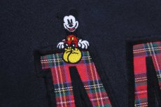 画像4: 90s USA製 Disney ディズニー ミッキー マウス M チェック アップリケ スウェット 黒 XL (4)