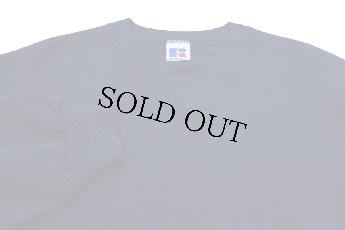 画像3: 90s USA製 RUSSELLラッセル 無地 前V スウェット 紺 L★ブランク (3)