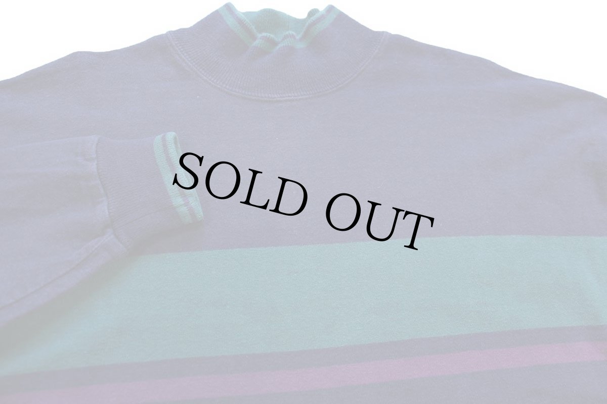 画像3: 80s USA製 L.L.Bean モックネック ヘビー コットン スウェット 紺 XL (3)