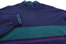 画像3: 80s USA製 L.L.Bean モックネック ヘビー コットン スウェット 紺 XL (3)