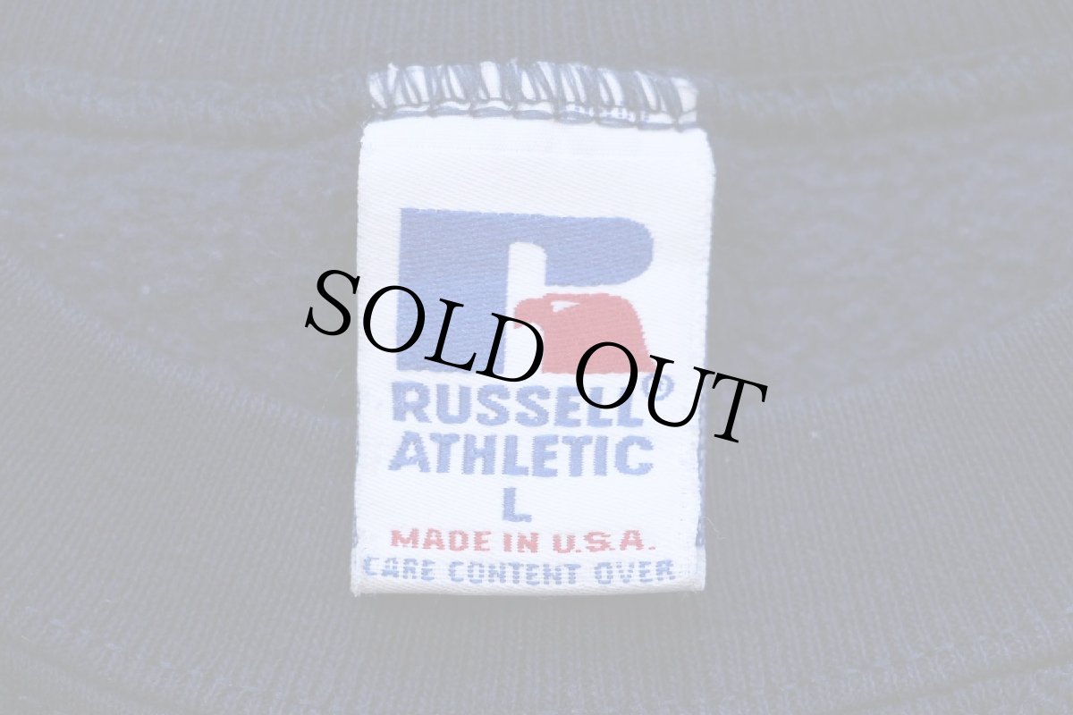 画像4: 90s USA製 RUSSELLラッセル 無地 前V スウェット 紺 L★ブランク (4)