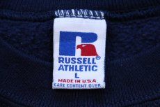 画像4: 90s USA製 RUSSELLラッセル 無地 前V スウェット 紺 L★ブランク (4)