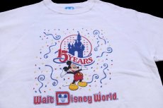 画像3: 80s USA製 Disney ディズニー 15YEARS Walt Disney World ミッキー マウス スウェット 白 L (3)