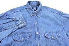 画像3: 90s カナダ製 GAPギャップ ボタンダウン デニムシャツ M (3)