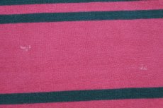 画像6: USA製 COLUMBIA KNIT ボーダー コットン ラガーシャツ ピンク×緑 L (6)