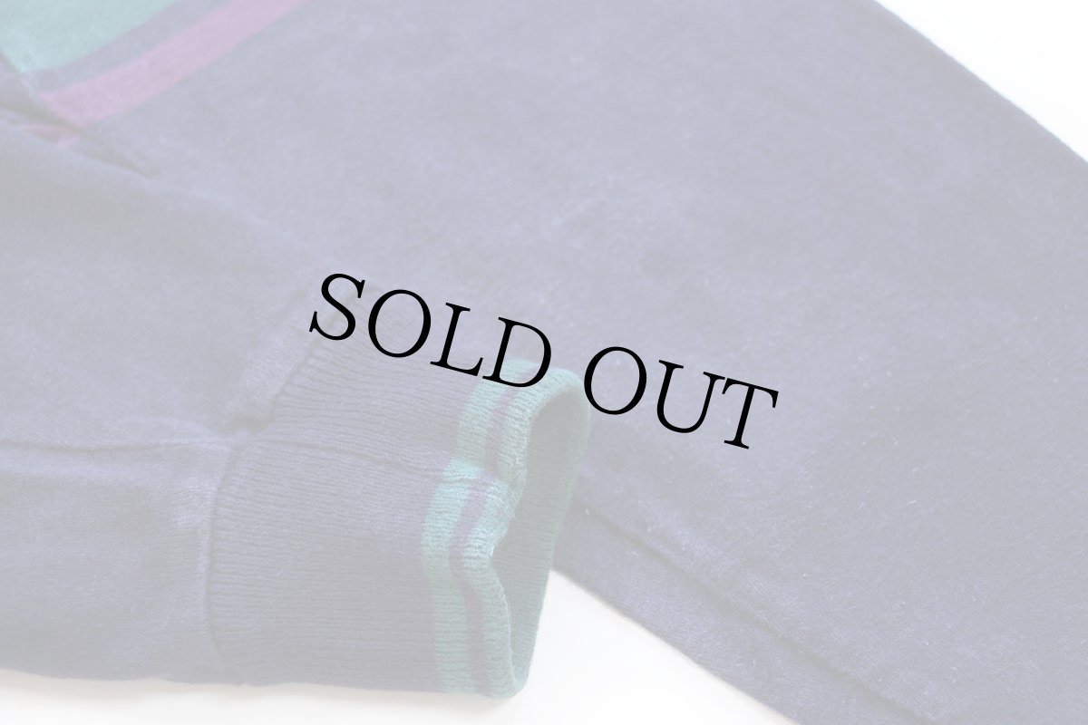 画像5: 80s USA製 L.L.Bean モックネック ヘビー コットン スウェット 紺 XL (5)