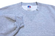 画像3: 90s USA製 RUSSELLラッセル 無地 前V スウェット 杢グレー L★ブランク (3)