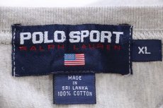 画像4: 90s POLO SPORT ポロ スポーツ ラルフローレン アップリケ 星条旗 刺繍 コットン アスレチックTシャツ 杢グレー XL (4)
