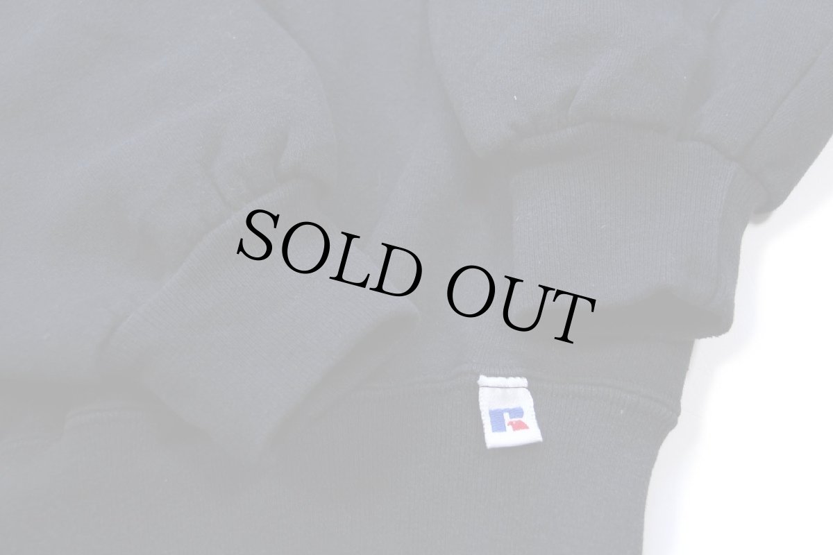 画像5: 90s USA製 RUSSELLラッセル 無地 前V スウェット 黒 XL★ブランク (5)