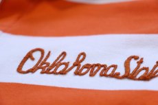画像5: 80s USA製 Collegiate Pacific Oklahoma State 太ボーダー ヘビー コットン ラガーシャツ オレンジ×白 L (5)